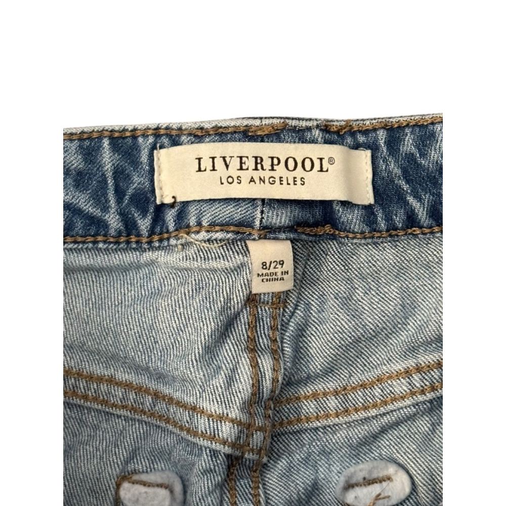 Liverpool Womens Stonewash Blue Crop Boyfriend Distressed Ripped Sz 8/29​​​ - Picture 2 of 9